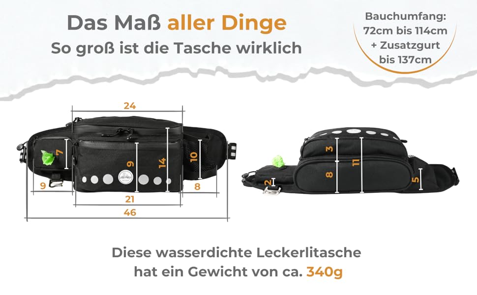 Водонепроникна сумка-лейкос для собак, поясна сумка для дресирування, сумка для прогулянок з тримачем для пляшки, сумка для корму з дозатором для відходів (чорна)