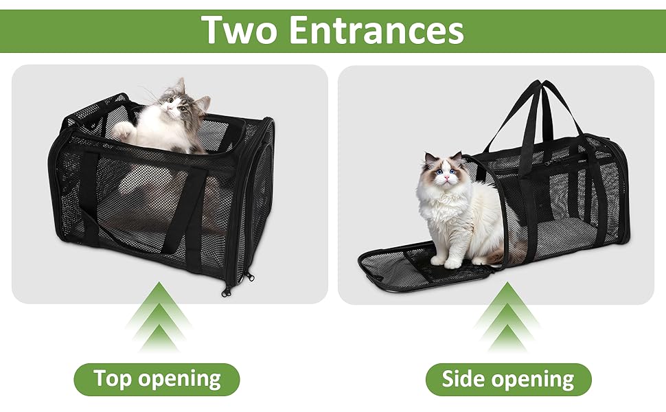 Транспортна сумка для кота/собаки, чорна. Складана переноска для тварин до 6 кг