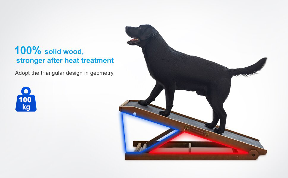 Рампа для собак на ліжко та диван, 5 ступенів, чорна, 115 см