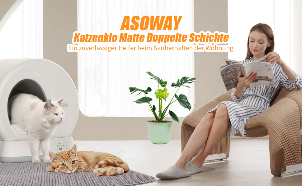 Килимок для котячого туалету Asoway Katzenklo 80x60 см, вологостійкий, з антиковзаючим покриттям, двошаровий, з дизайном стільових сот