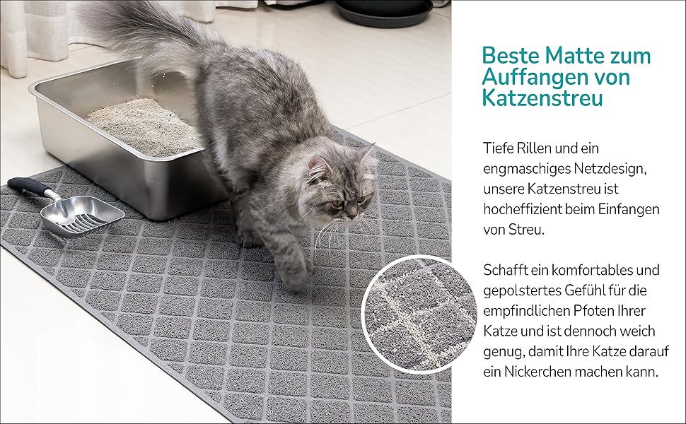 Килимок для котячого туалету Conlun Katzenklo Matte, 119 x 89 см, сітка, водонепроникний, чорний