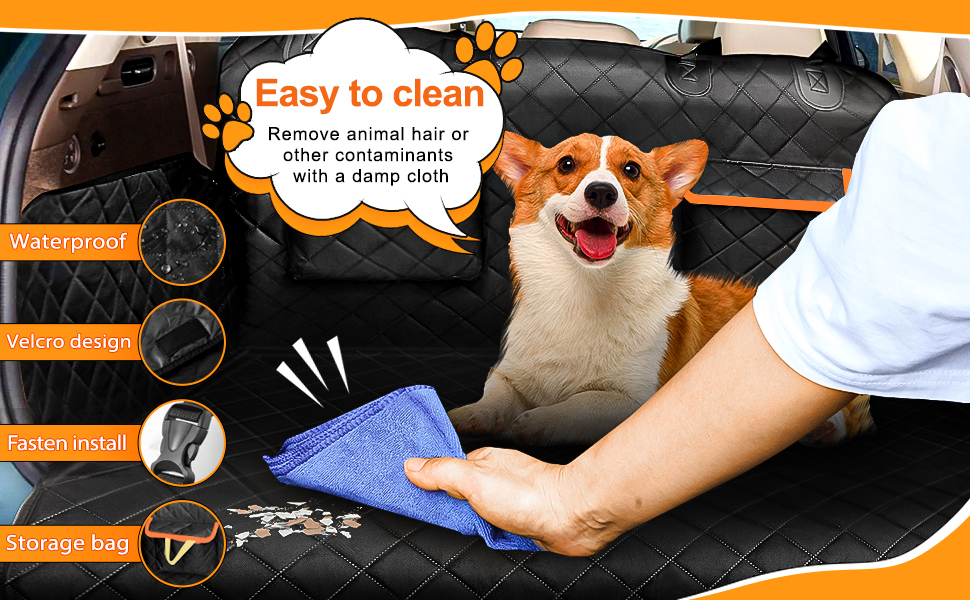 Захист для багажника автомобіля для собак з боковими та захистом краю багажника - універсальний килимок для багажника для собак. Водостійкий та стійкий до подряпин. Килимок для багажника автомобіля для собак, SUV, Van та універсалів