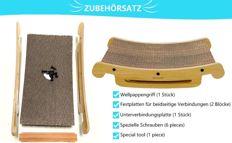 Кігтеточка для котів L-подібної форми, настінний монтаж, 60 см, вертикальна/горизонтальна, з іграшкою-кулькою, економія місця, міцна конструкція для котів, що живуть у приміщенні (Lounge 50CM)