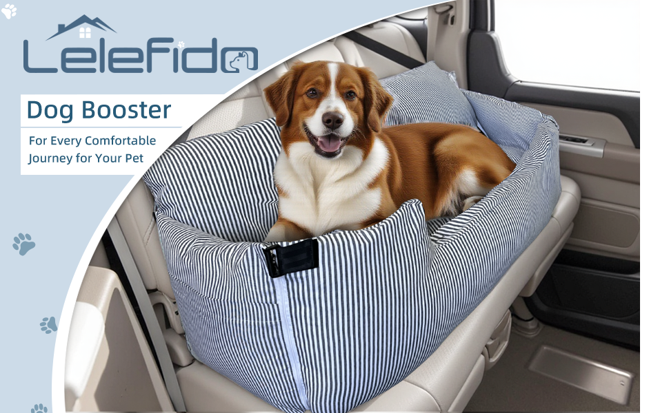 Автокрісло для собак LELEFIDO, великі породи до 36 кг, з підстилкою та 2 страхувальними ременями