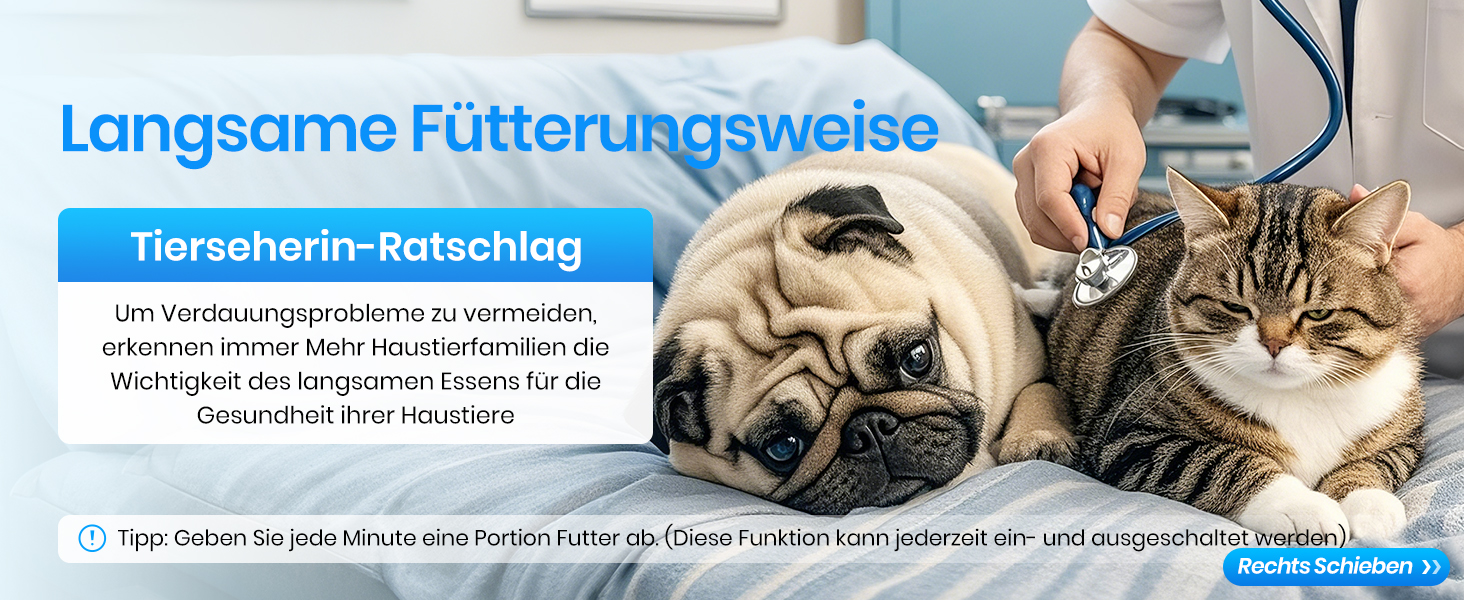 Автомат годування котів Frienhund з 2 мисками та APP: Wi-Fi, повільний дозування, 7л, для 2 котів, з Alexa, білий