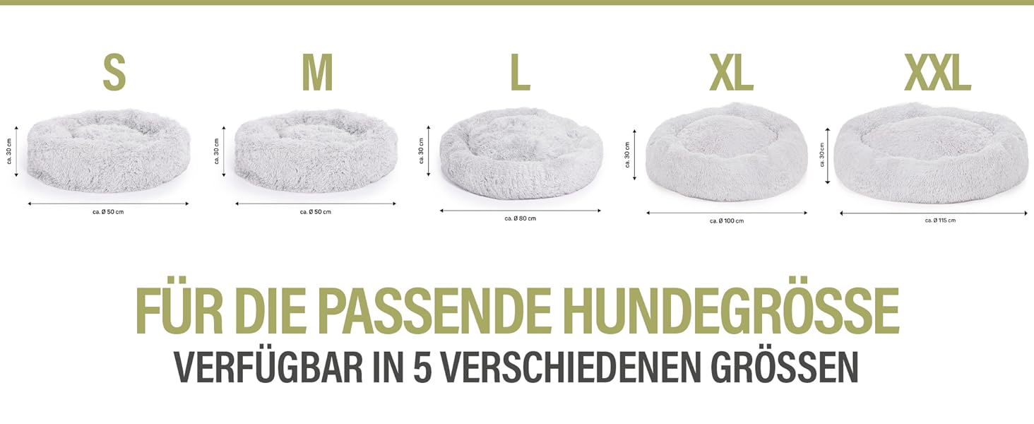 М'яке ліжко для собак Ceddie - кругленьке гніздечко для сну | діаметр 100 см, сірий світлий
