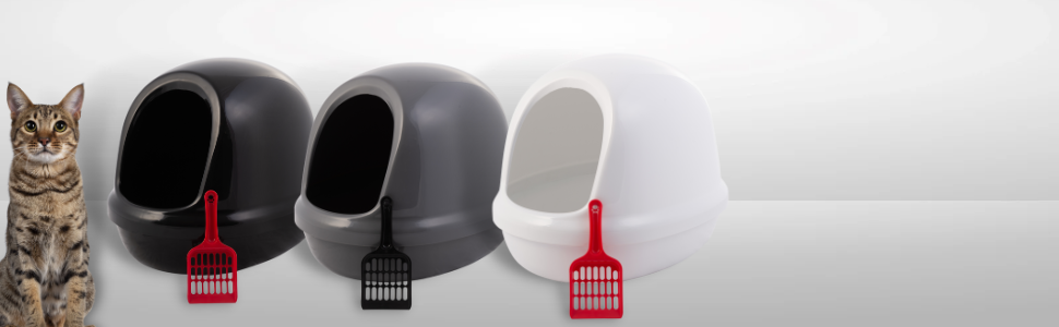 Котлочистка Iris Ohyama PNE-500H біла, велика овальна, без кришки, для котів та кошенят, легке очищення, BPA-free