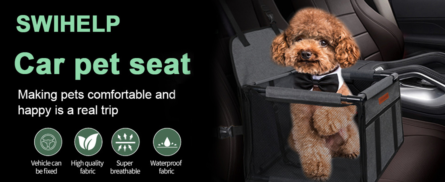 Автокрісло для собак: стабільне, водовідштовхувальне, для маленьких та середніх порід, сірий каркас