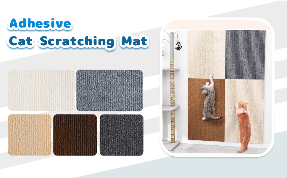 Килимок для котів з клейкою основою, когтеточка, когтедерма для стін, килимок для дряпання, захист меблів від котів (Бежевий, 60x100 см)