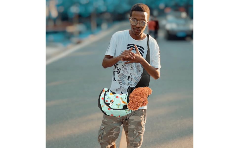 Сумка-переноска для собак ERINGOGO, дихаюча, через плече, регульована, для подорожей та прогулянок, зелений (жовтий)