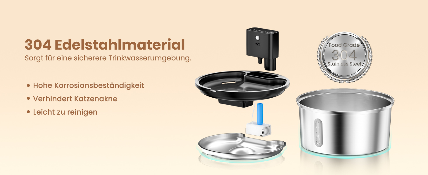 Качалка для котів PawPoll з датчиком руху, акумулятор 4200mAh, 3.2L, нержавіюча сталь, LED, тиха помпа, легко миється