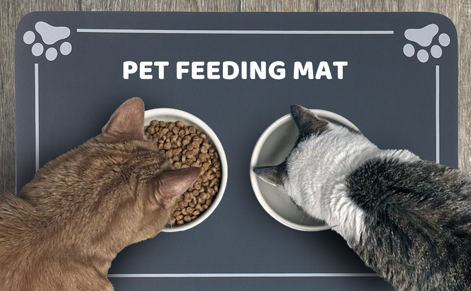 Німецька килимок під миску для собак та котів, чорний, 40x60 см, неслизький, швидковисихаючий, легко миється