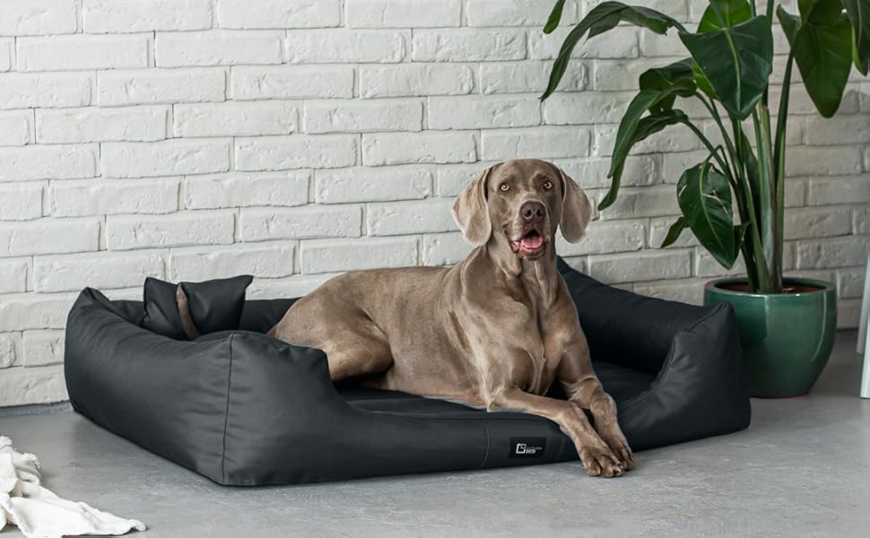 Ортопедичне ліжко для собак Puffi Orto, середнього, малого розміру - подушка для собак, килимок для собак з поліестеру, водовідштовхувальне, зносостійке, знімає біль (L+|90x70см, Чорний)