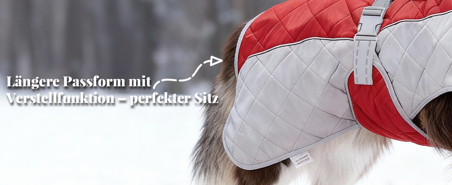 Зимовий теплий куртка для собак, вітро- та водовідштовхуючий, з потовщеним коміром, регульована блискавка, тепла зимова куртка для собак (Червоний/Сірий, M (58,6-68,6 см))