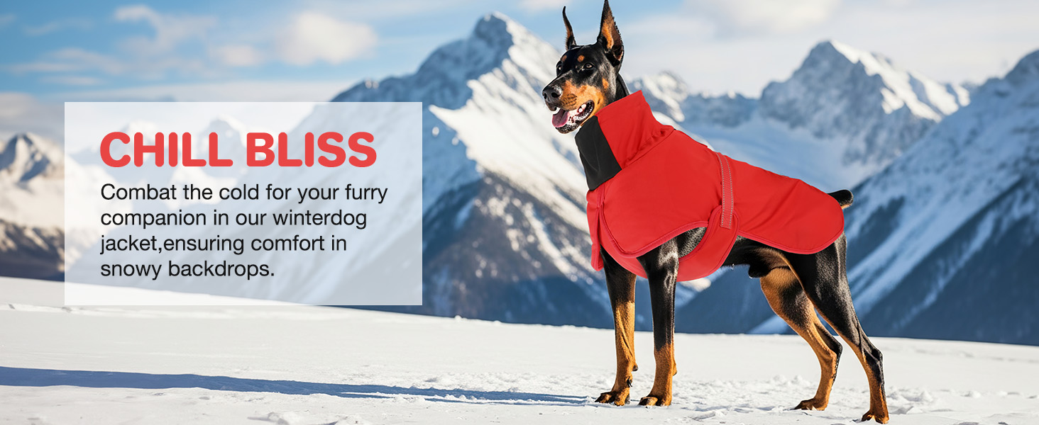 Водонепроникний зимовий теплий одяг для собак - тепла куртка з флісовою підкладкою та високим коміром, чорна, для середніх та великих порід