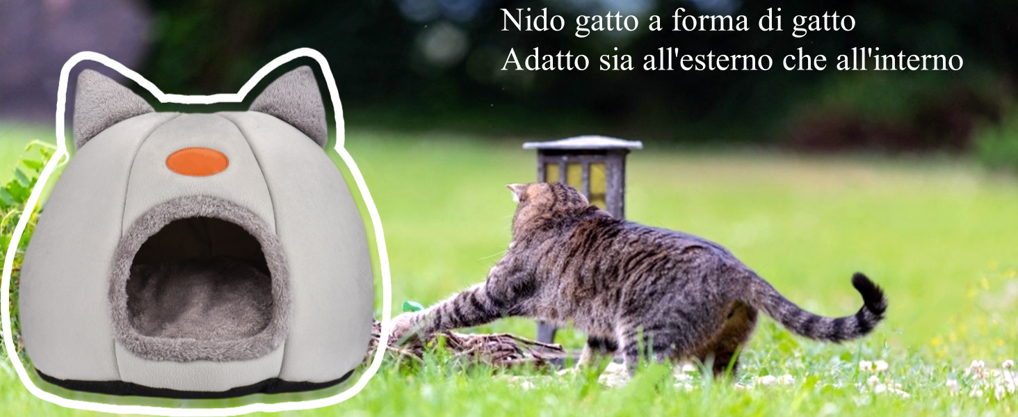 Кігтеточка-будиночок для котів, тепла та м'яка печера-ліжко для кошенят та дорослих котів (сірий, L)