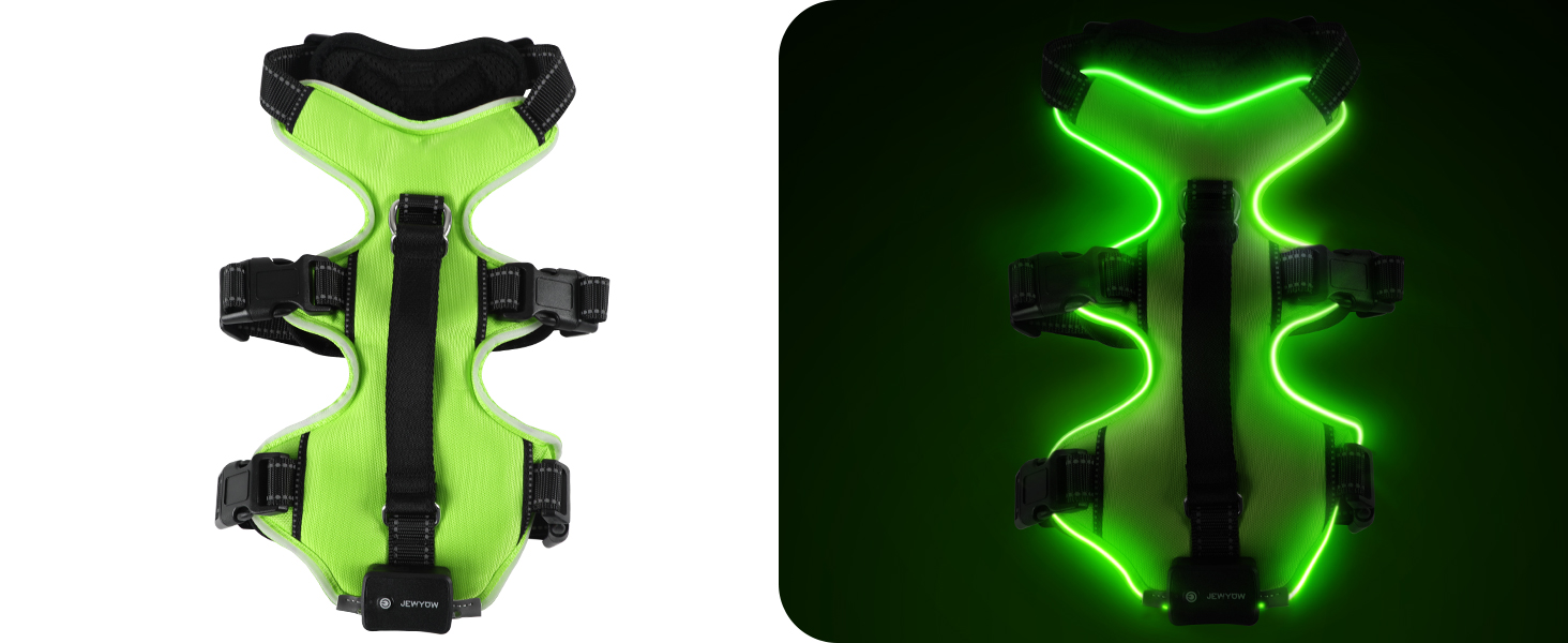 Світловідбиваючий нашийник для собак з LED, перезаряджуваний, м'який, водонепроникний, 3 режими, зелений, розмір M