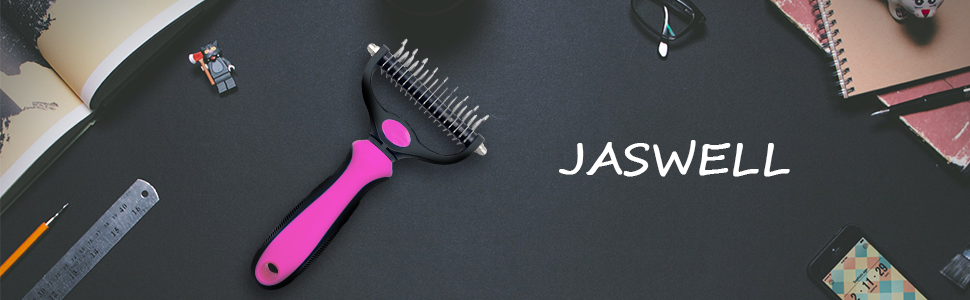 Буршлюк для собак та котів з середньою та довгою шерстю: вичісування підшерстка та розплутування - рожевий