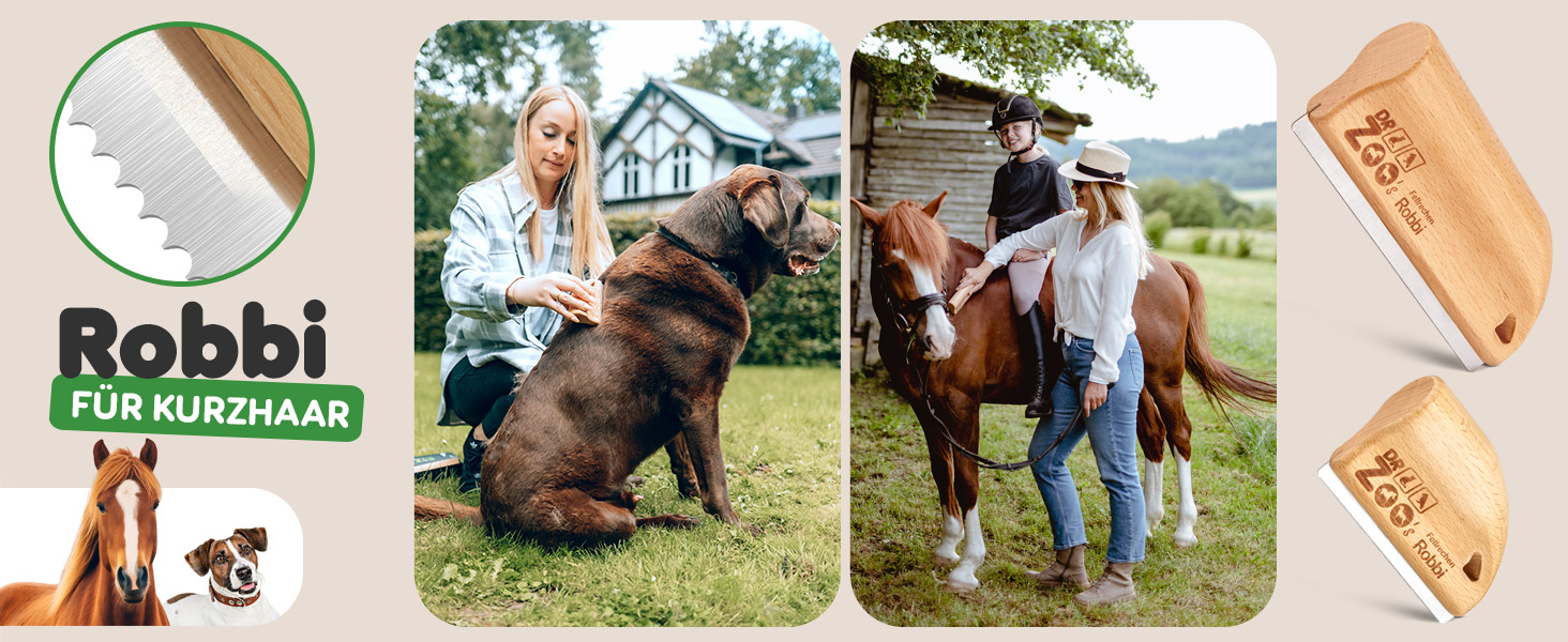 Дзеркало для коней Robbi – ефективний гребінь для зміни хутра – ідеально підходить для короткошерстих, підшерстка та догляду за конями – ергономічна щітка з нержавіючої сталі для легкого гребінню