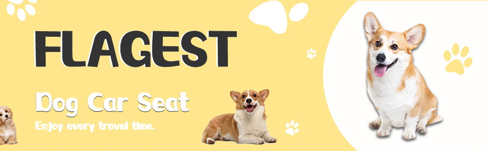 Автомобільний лежак для собак, Oxford, дихаючий, миючий, складаний, 40x32x24 см, з принтом лапки