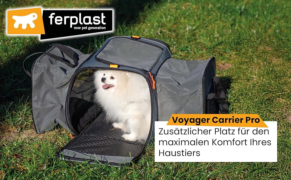 Переноска для собак та котів Ferplast Voyager PRO, сіра, 49x37x39 см, до 15 кг