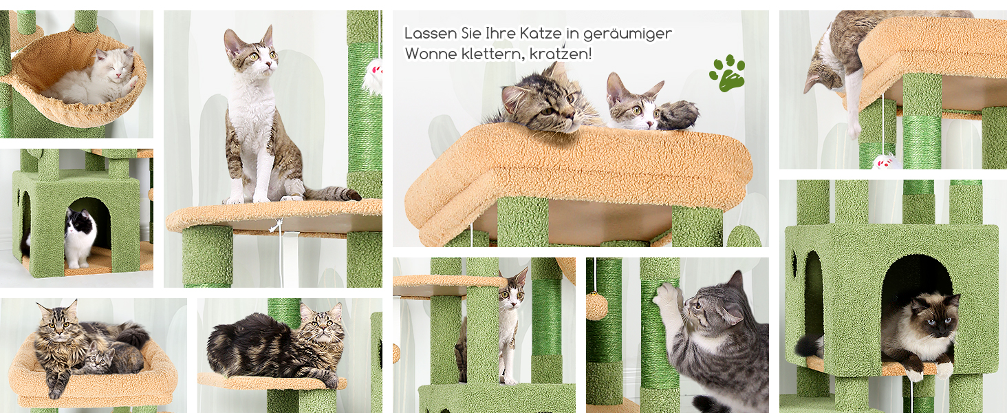 Драбина-будинок для котів Globlazer XL, 156 см, сірий, з будиночком та когтеточками