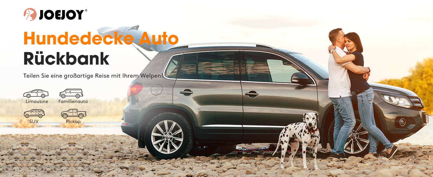Автоматичний килимок для собак у машину JOEJOY, 137x120 см, чорний/сірий (захист від подряпин, вологості)