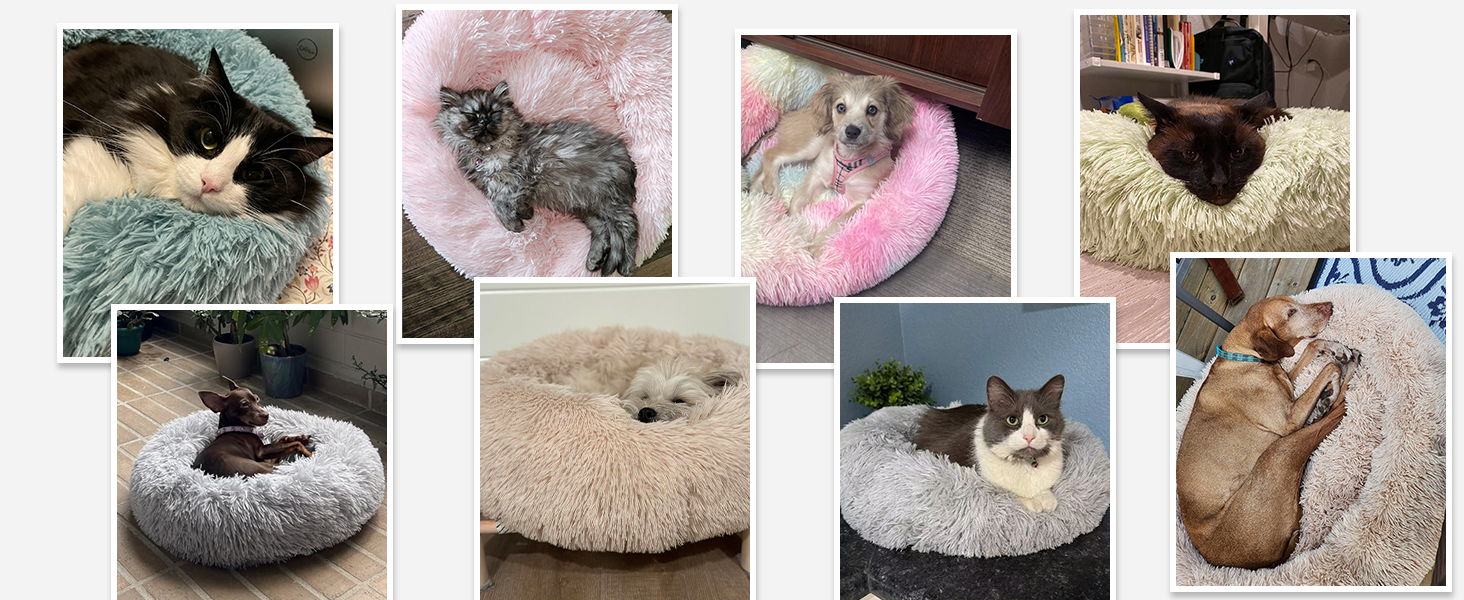 Кругле ліжко для собак та котів Nisrada, 80 см, сірого кольору, м'яке, зручне, з неслизьким дном, для цуценят та великих собак, 80x80x20 см