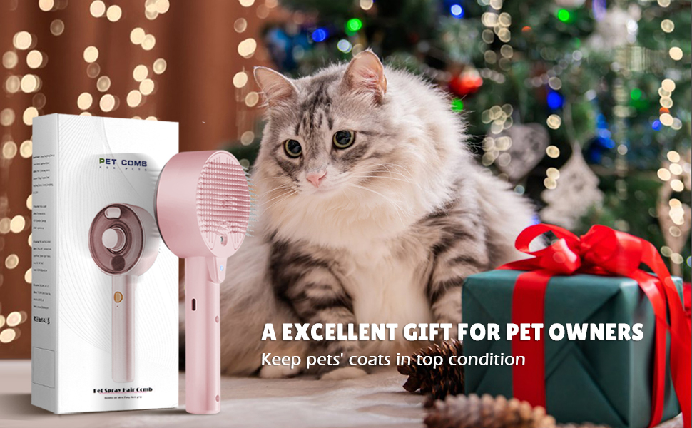 Бурштук для котів з парою 4-в-1, для видалення шерсті, для собак та котів (білий, рожевий)