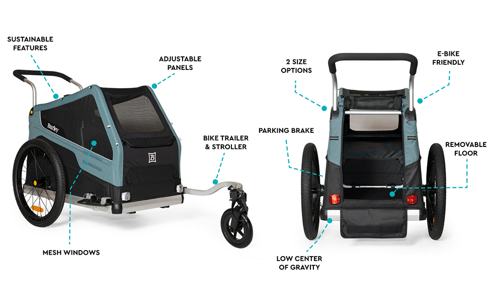 Фahrradanhänger Bark Ranger для дорослих Burley – унісекс, чорний/синій