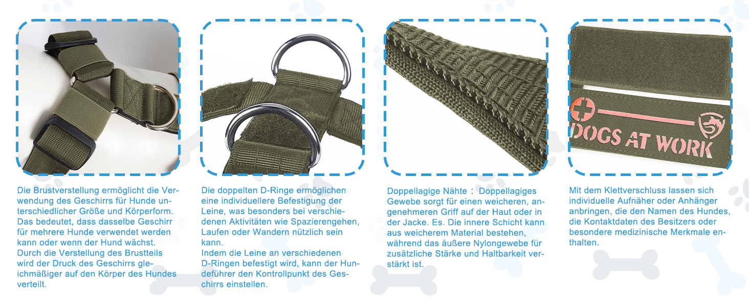 Шлейка для собак FeimaX великих порід, тактична, не тягне, дихаюча, зручна, зелена (L)