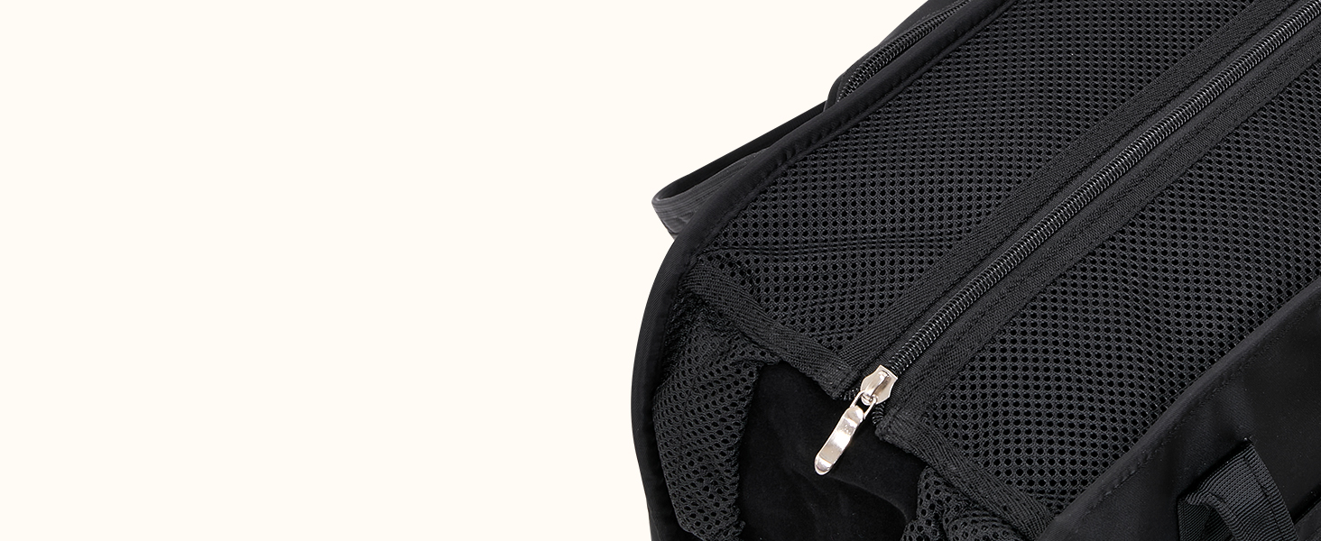 Сумка-переноска для собак SlowTon - для маленьких собак та кошенят до 5.5 кг, чорна, з сумкою та безпечною лінією