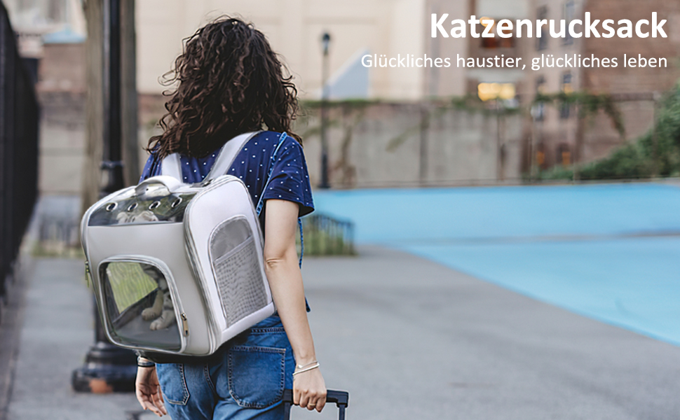 Рюкзак для кота Galatée з фронтальною відкриваемою конструкцією, сірий. Дихаючий рюкзак для вигулу собак та котів, для подорожей та прогулянок.