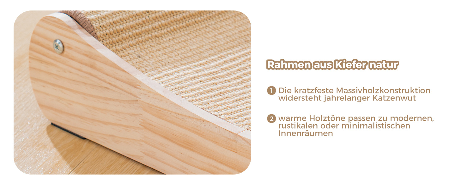 Кігтеточка Avont з сизалю та дерева, лежанка для котів, м'які когтешлі для сну