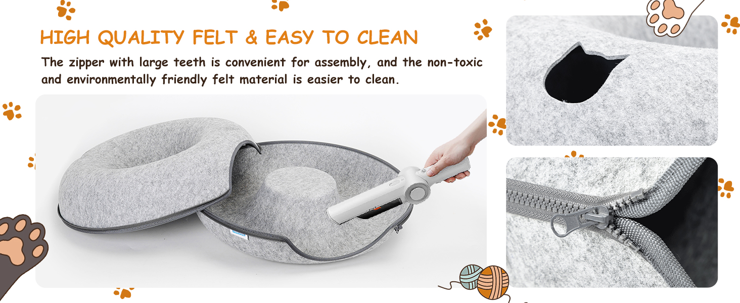 Кішка Будиночок-Туннель Nobleza з Фетру, Сірий, 60x60x26 см