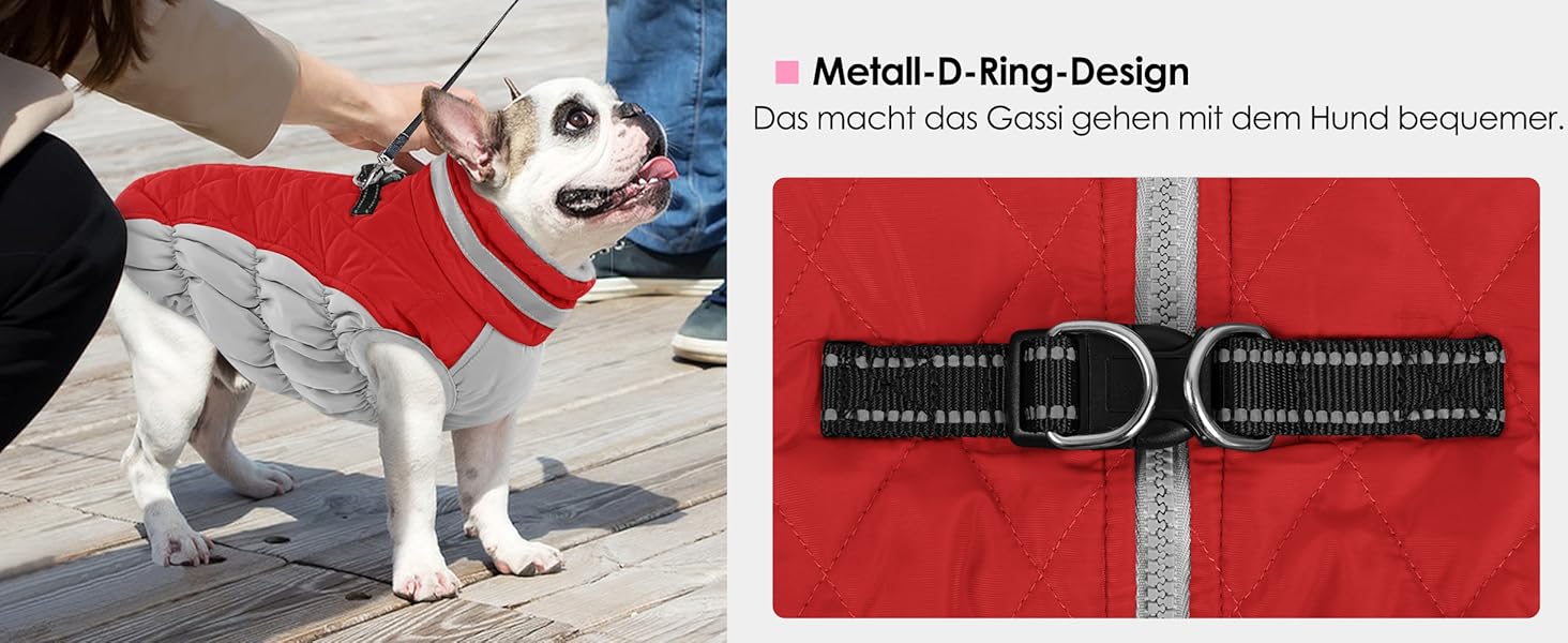 Водонепроникна куртка для собак AOFITEE, теплий зимовий одяг для маленьких собак, з отвором для шлейки, флісова куртка з коміром, світловідбиваюча, сіра, розмір S