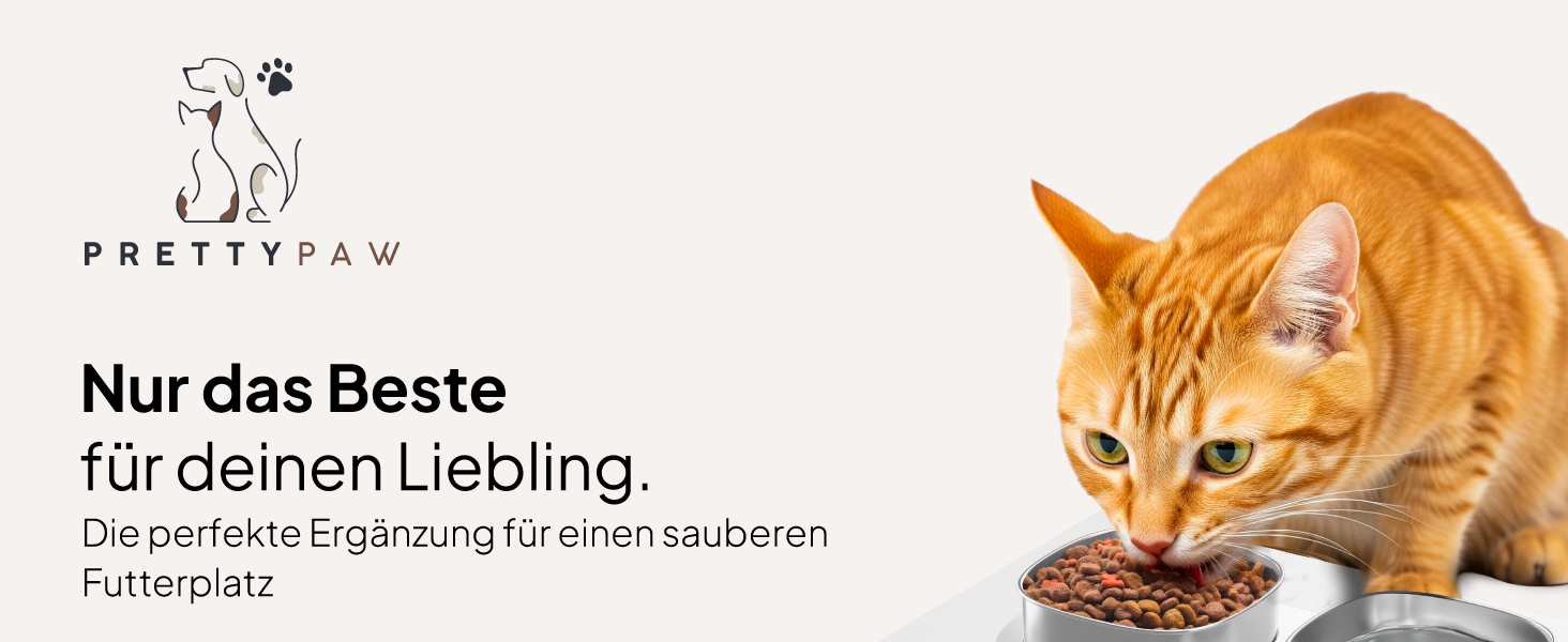 Підкладка під миску для кота Pretty PAW® 60x40 см - неслизька та водовідштовхувальна | Аксесуар для фонтанчика та миски Pretty Paw | Захист підлоги від бруду та води (Білий, Extra Wide)