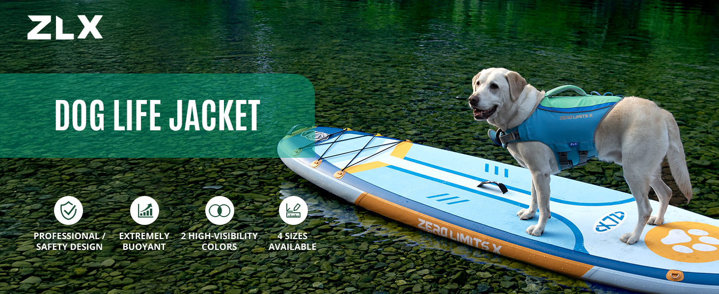 Спасальний жилет для собак ZLX Ripstop Blue L, для малих, середніх та великих собак, регульований, легкий, для плавання та водного відпочинку