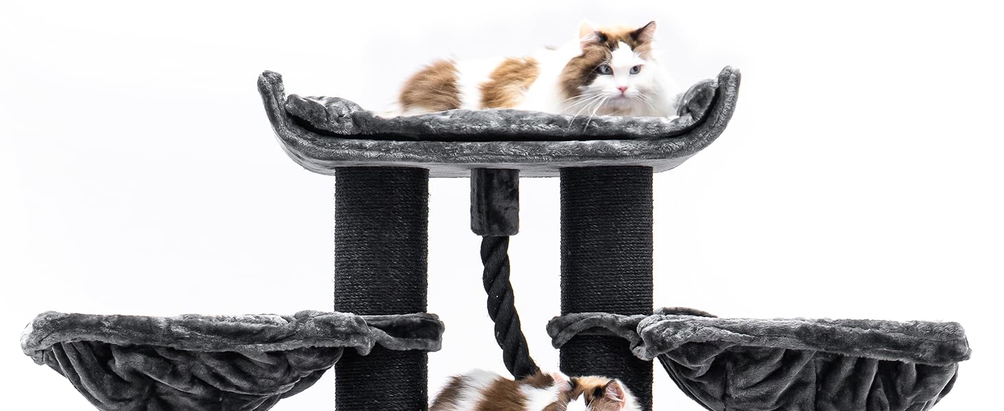 Драбина для котів Petrebels Skyline XXL, 186 см, чорна. Підходить для великих котів, таких як Мейн-кун