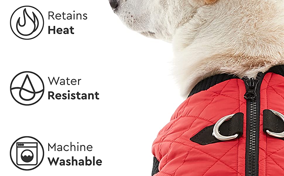 Жилет для собак Gooby Modische, степеневий, з еластичною зоною грудей, ромбовий візерунок, великий розмір (обхват грудей ~43.2 см), помаранчевий/червоний (Sunset Chevron)