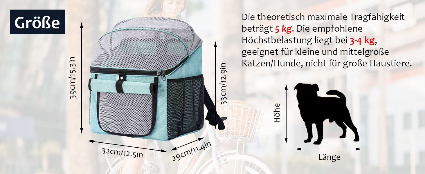 Корзина для собак Yallmie на велосипед, до 5 кг, 3 в 1, оранжева