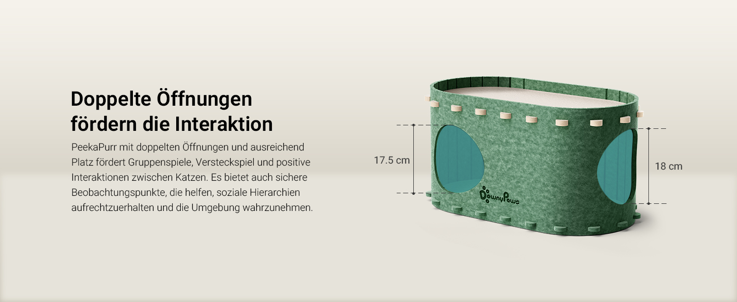Кігтеточка-будиночок для котів DownyPaws з фетру, 2-ярусна, 50x33x50 см, зелена
