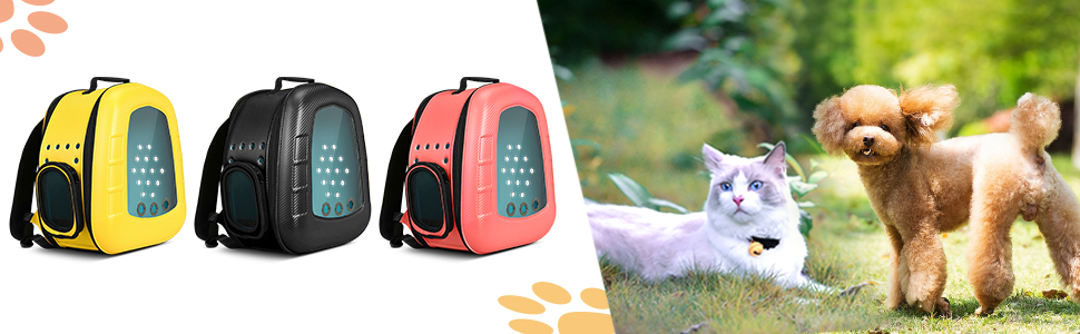 Рюкзак-переноска для кота та собаки ALLSOPETS Bubble, жовтий. Зручний рюкзак-переноска для котів та собак, для подорожей, прогулянок та походів. Відкидна підстилка.