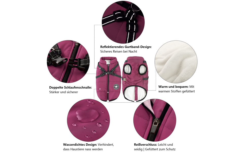 Зимова куртка для собак Aiboria: вітронепроникна, водонепроникна, 2-в-1, тепла, зелена, для цуценят та малих порід