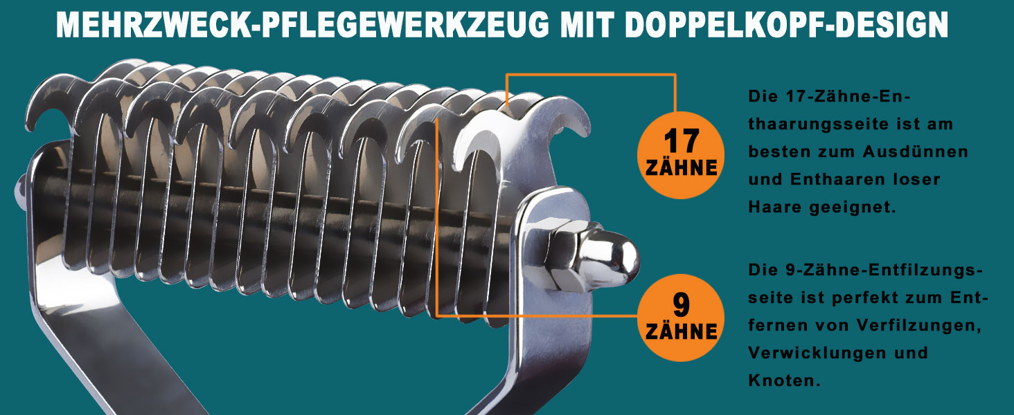 Трімстригуч Coat King для собак та котів - щітка для видалення підшерстка з 14 лезами (S:184*62mm)