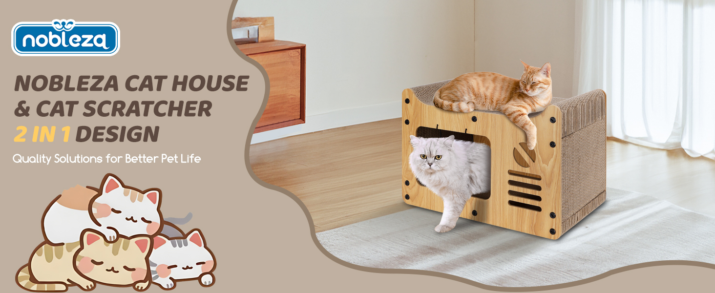 Котячий когтетоп Nobleza Hausform з іграшкою та м'ятою, 47,5x25x32,5 см, стійкий, захист меблів, великий