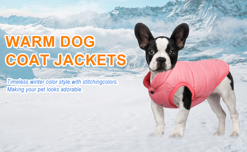 Тепла куртка для собак на зиму, з підкладкою, для Французького бульдога або Мопса XL, Рожевий