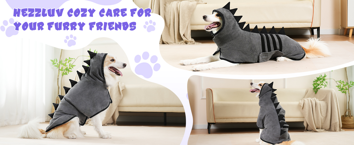 Рушник для собак з мікрофібри, швидковисихаючий, регульований, надзвичайно поглинаючий для середніх та великих собак, легко одягається (Сіро-зелений, Сіро-чорний, S)