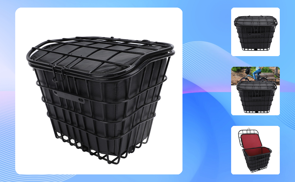 Металевий кошик на велосипед, спереду/ззаду, знімний кишеньковий відсік, кріплення на кермо, для собак, тварин, фруктів