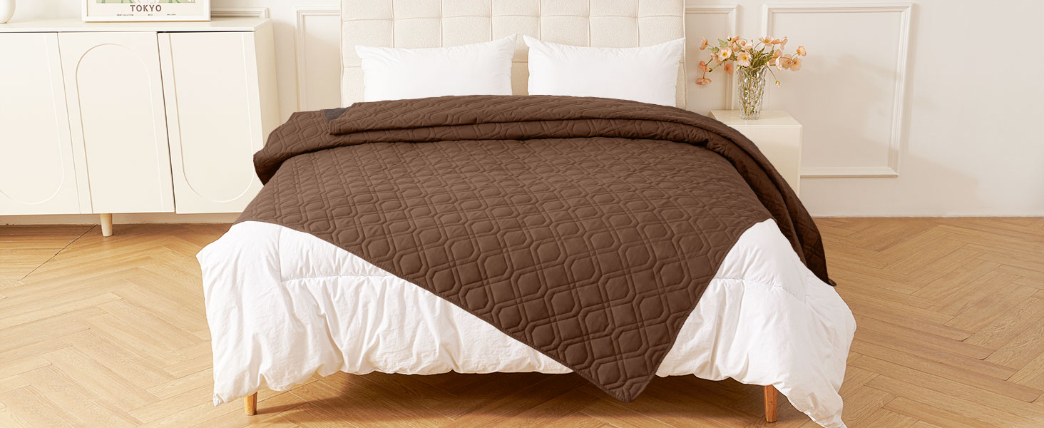 Водонепроникний килимок для собак Homaxy, килимок для собак на вулицю, миється, двосторонній, м'який килимок для котів, для дивану, ліжка, в подорожі (130x100 см, 203x152 см, коричневий+шоколадний)